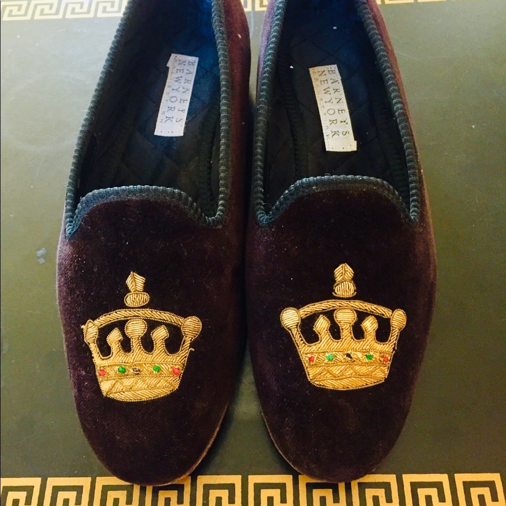 Barney’s of New York Brown Suede Slippers